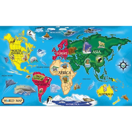 Melissa & Doug World Map Floor Puzzle 446